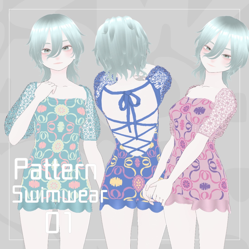 【VRoid】Pattern swimwear 