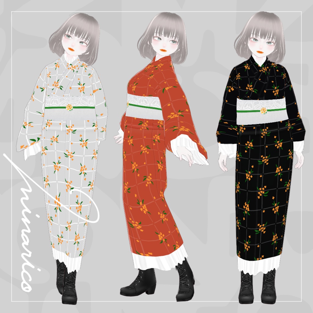 【VRoid】Casual Kimono : Osmanthus