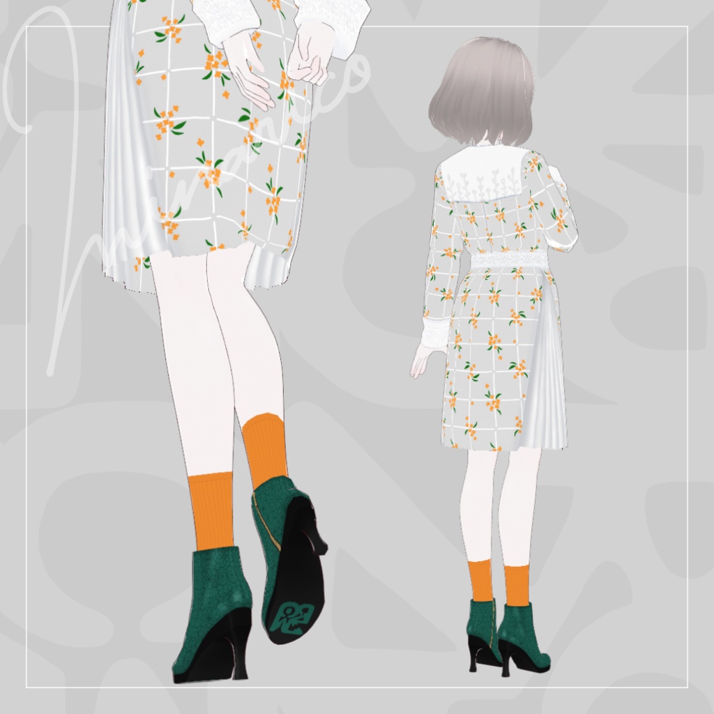 【VRoid】Simple Pattern Short Boots