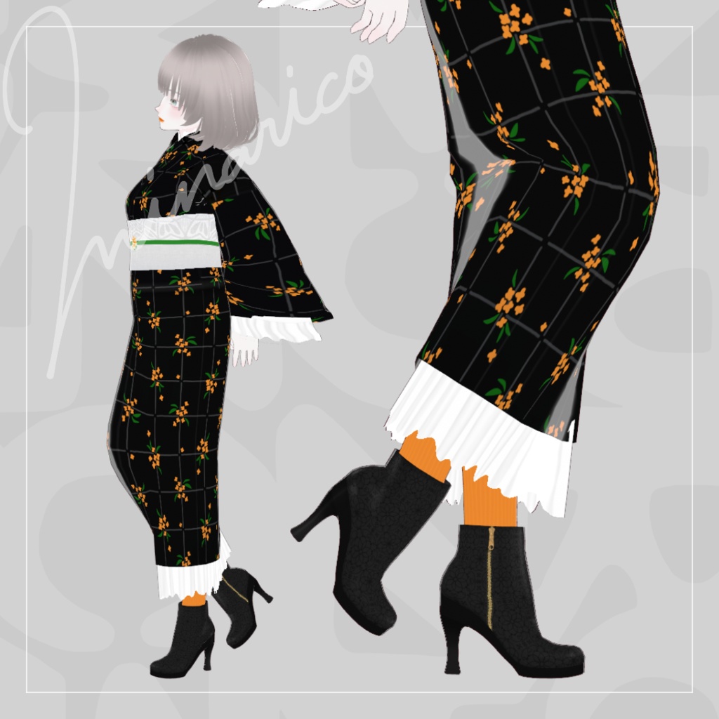 【VRoid】Simple Pattern Short Boots