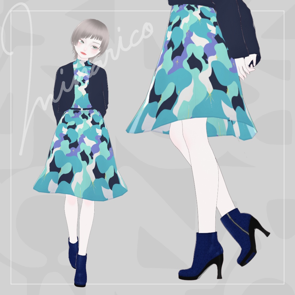 【VRoid】Simple Pattern Short Boots