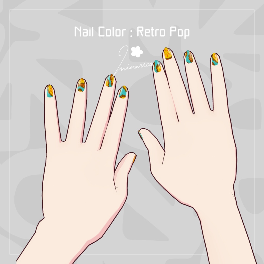 【VRoid】Nail Color : Retro Pop Set