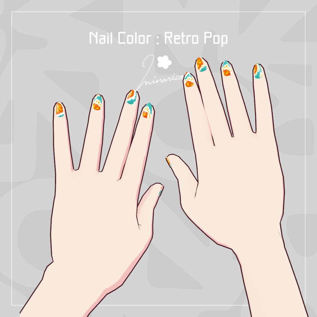 【VRoid】Nail Color : Retro Pop Set