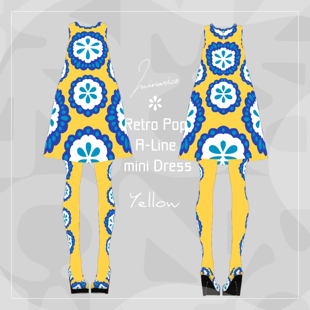 【VRoid】Retro Pop A-Line mini Dress