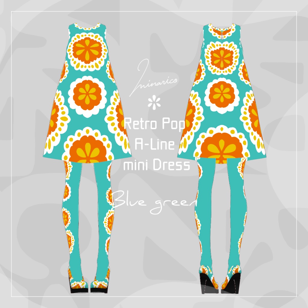 【VRoid】Retro Pop A-Line mini Dress