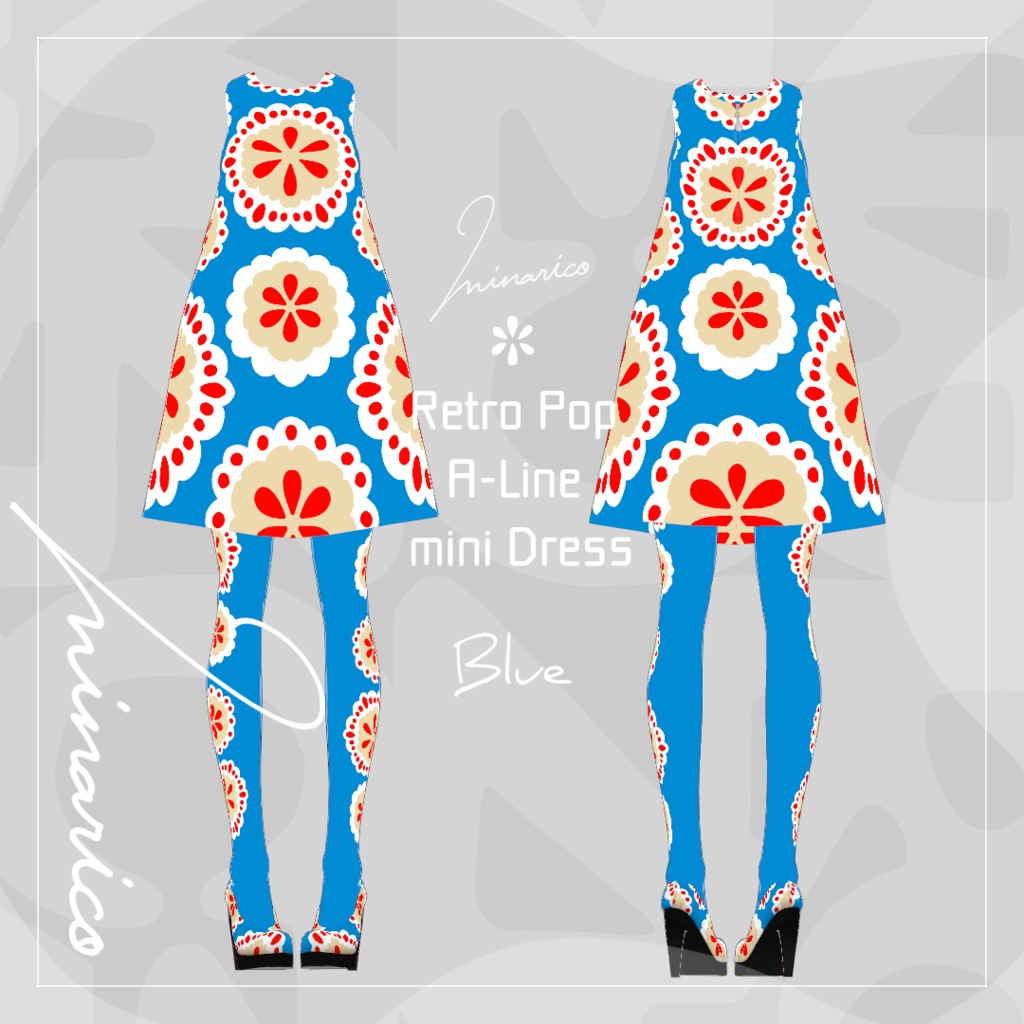 【VRoid】Retro Pop A-Line mini Dress