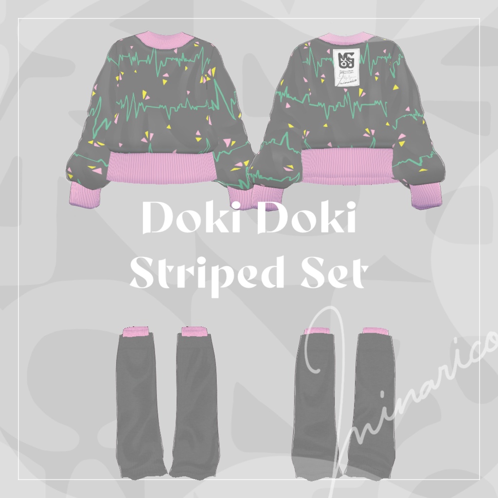 【VRoid】Doki Doki Striped Set