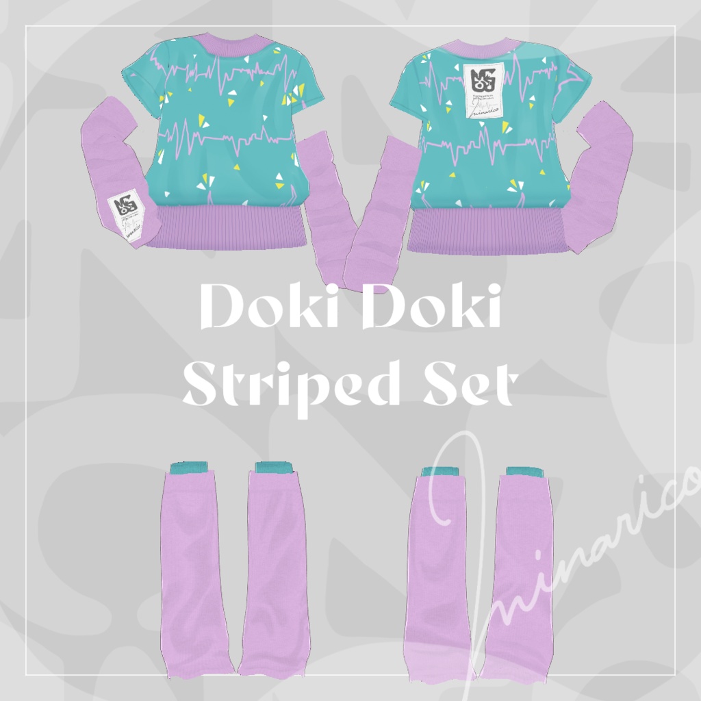 【VRoid】Doki Doki Striped Set