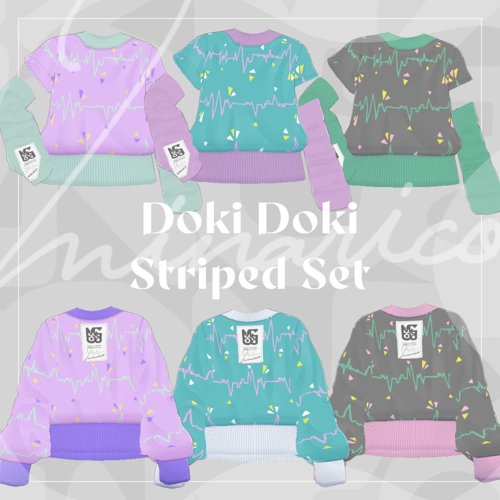 【VRoid】Doki Doki Striped Set