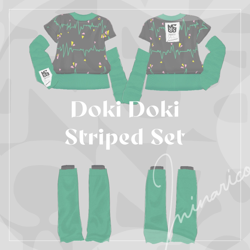 【VRoid】Doki Doki Striped Set