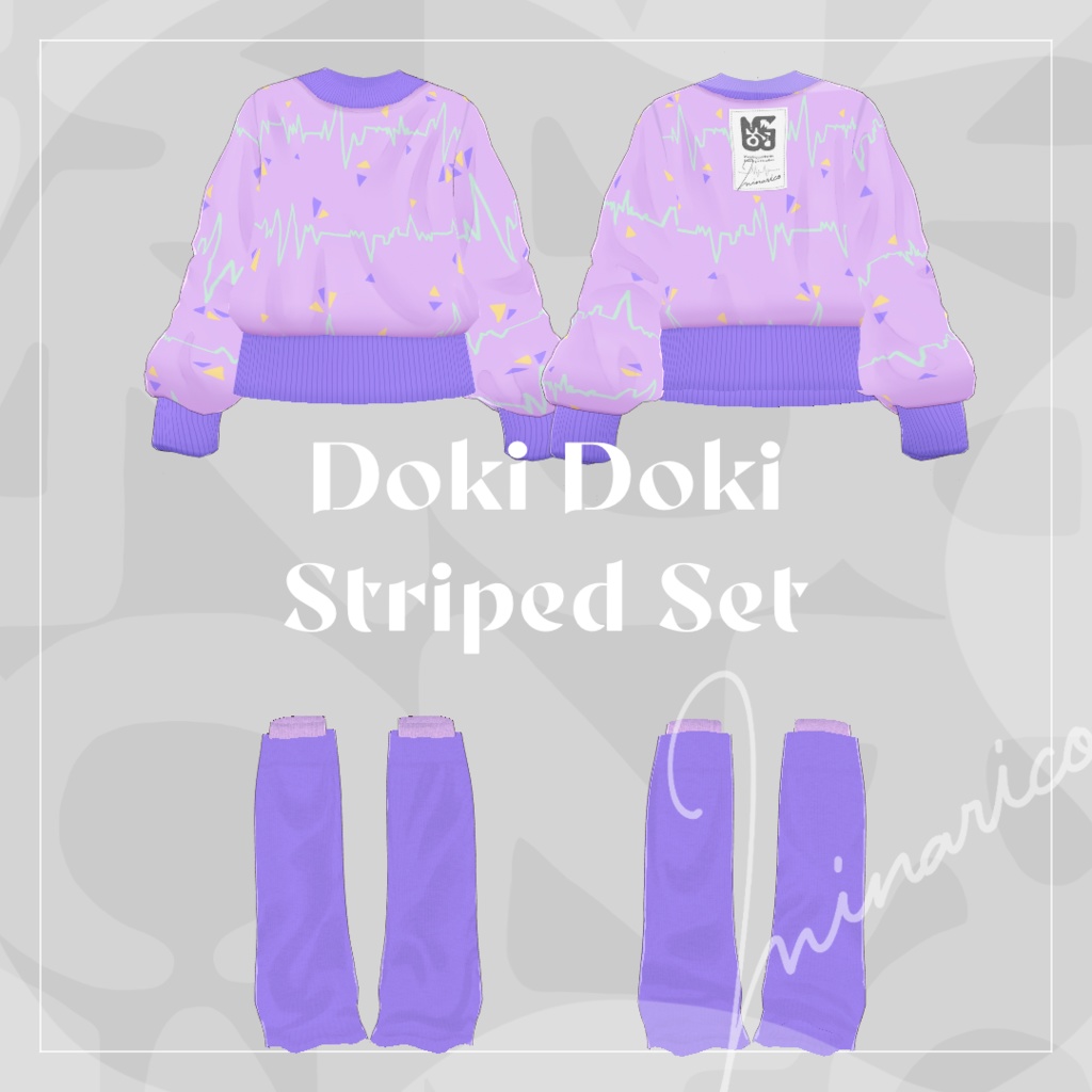 【VRoid】Doki Doki Striped Set