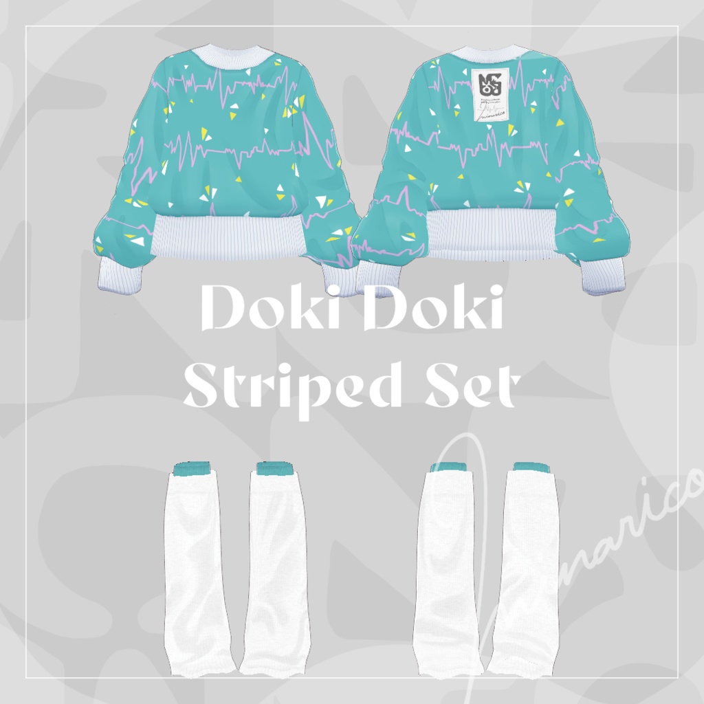 【VRoid】Doki Doki Striped Set