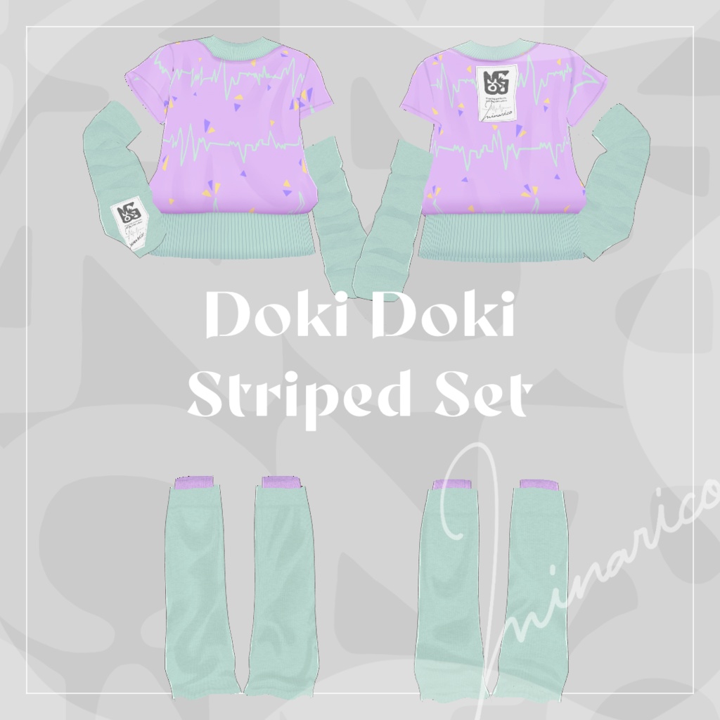 【VRoid】Doki Doki Striped Set