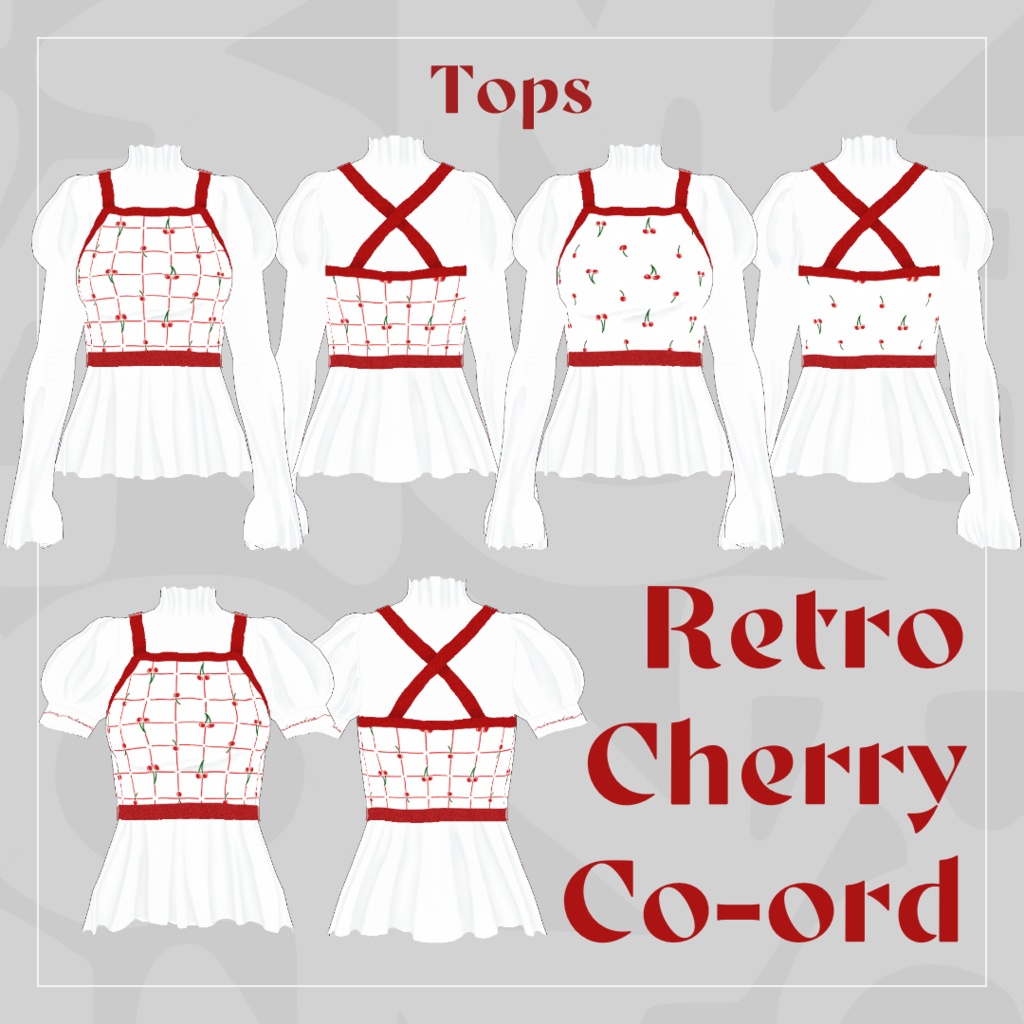 【VRoid】Retro Cherry Co-ord