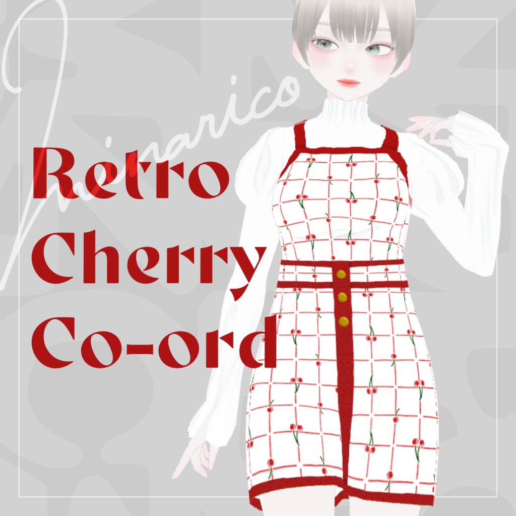 【VRoid】Retro Cherry Co-ord