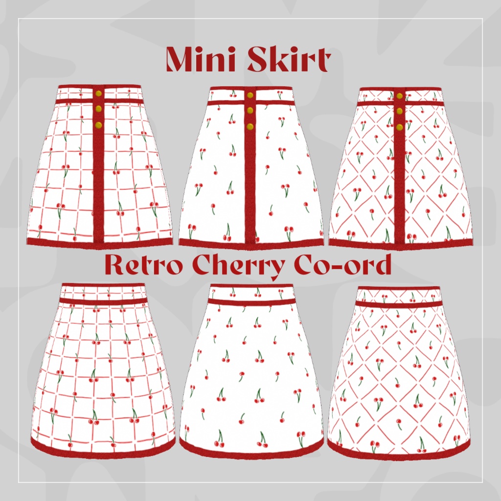 【VRoid】Retro Cherry Co-ord