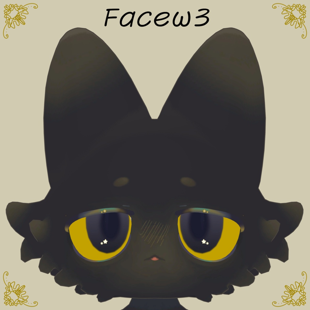 【セール中!】【フィニシフ専用】まろ眉くろこねこテクスチャ