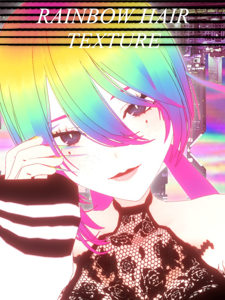 [Vroid Stable] Rainbow Hair Texture