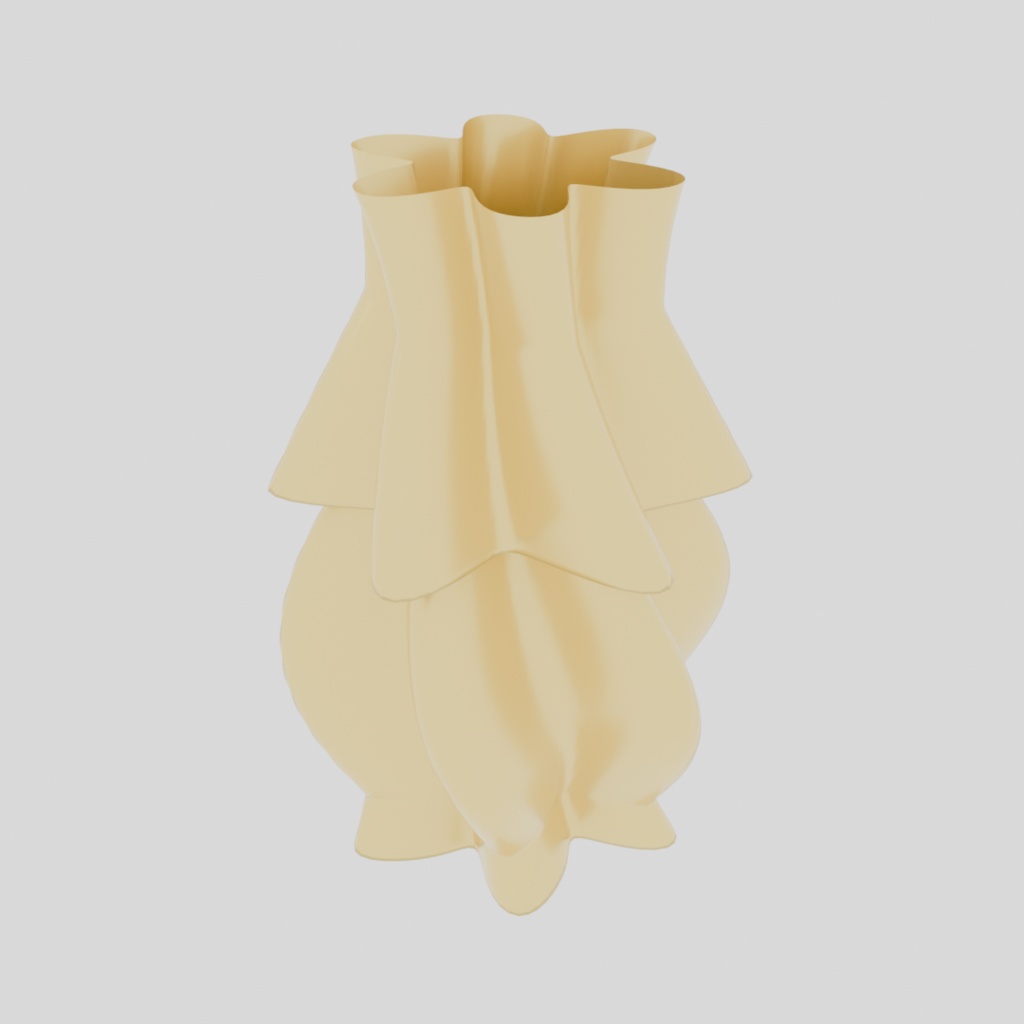 ツイスト フラワーベース|花びらが舞う造形花瓶 3Dプリントデータ