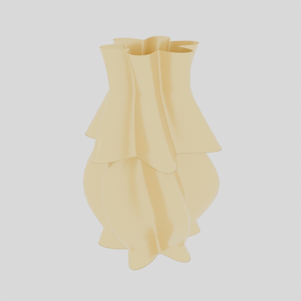 ツイスト フラワーベース｜花びらが舞う造形花瓶 3Dプリントデータ