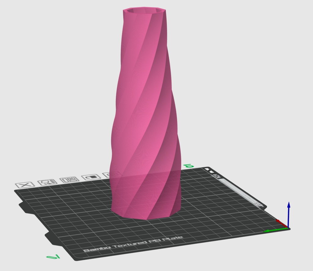 螺旋ツイスト一輪挿し|有機的フォルムの花瓶 3Dプリントデータ