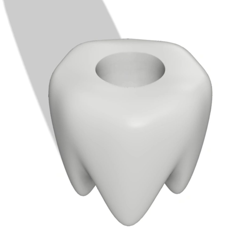 歯の形の歯ブラシスタンド|かわいいバスルーム雑貨 3Dプリントデータ