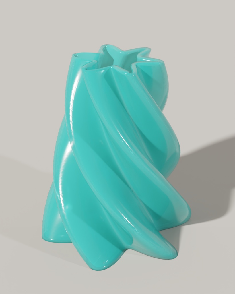 ウェーブ フラワーベース|波模様のアート花瓶 3Dプリントデータ