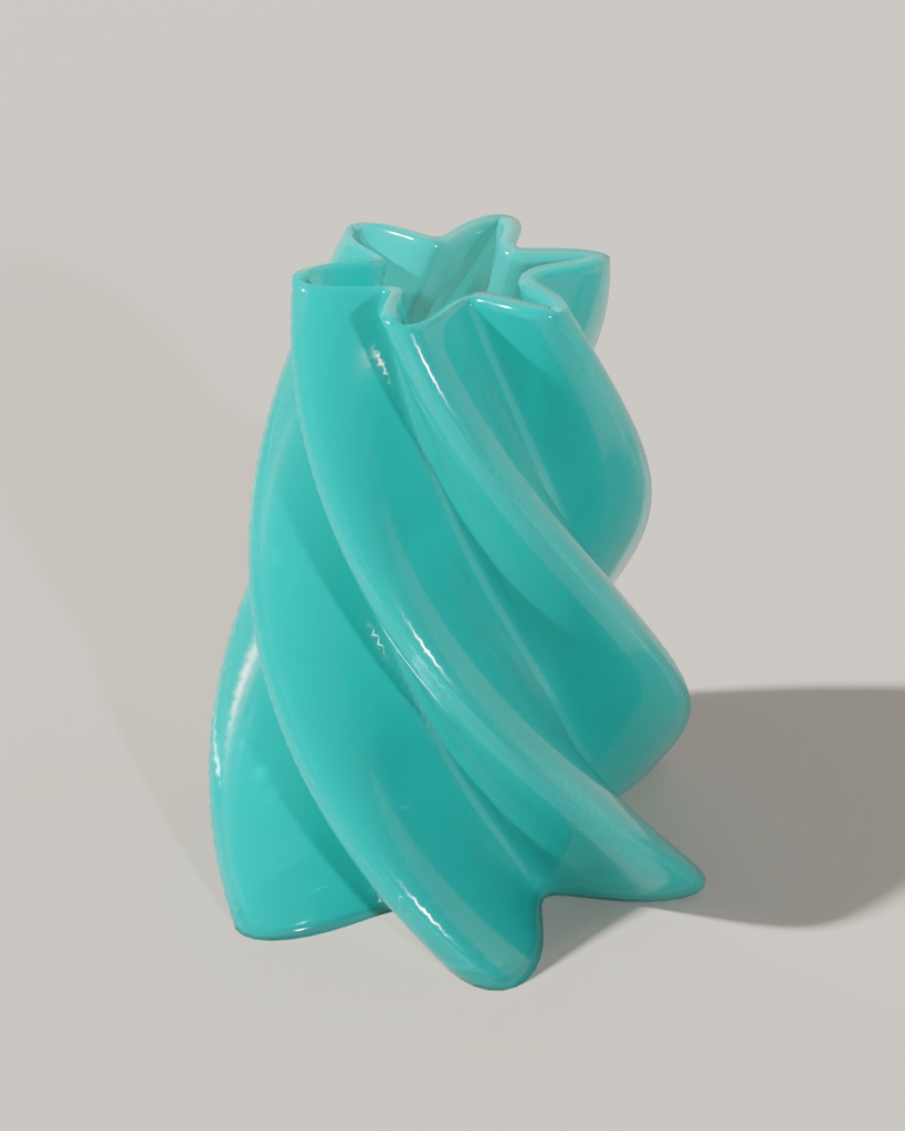 ウェーブ フラワーベース｜波模様のアート花瓶 3Dプリントデータ