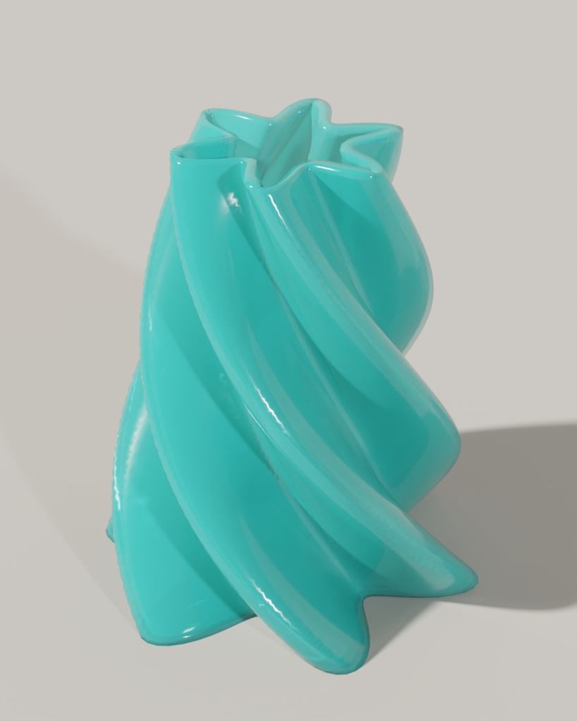 ウェーブ フラワーベース|波模様のアート花瓶 3Dプリントデータ