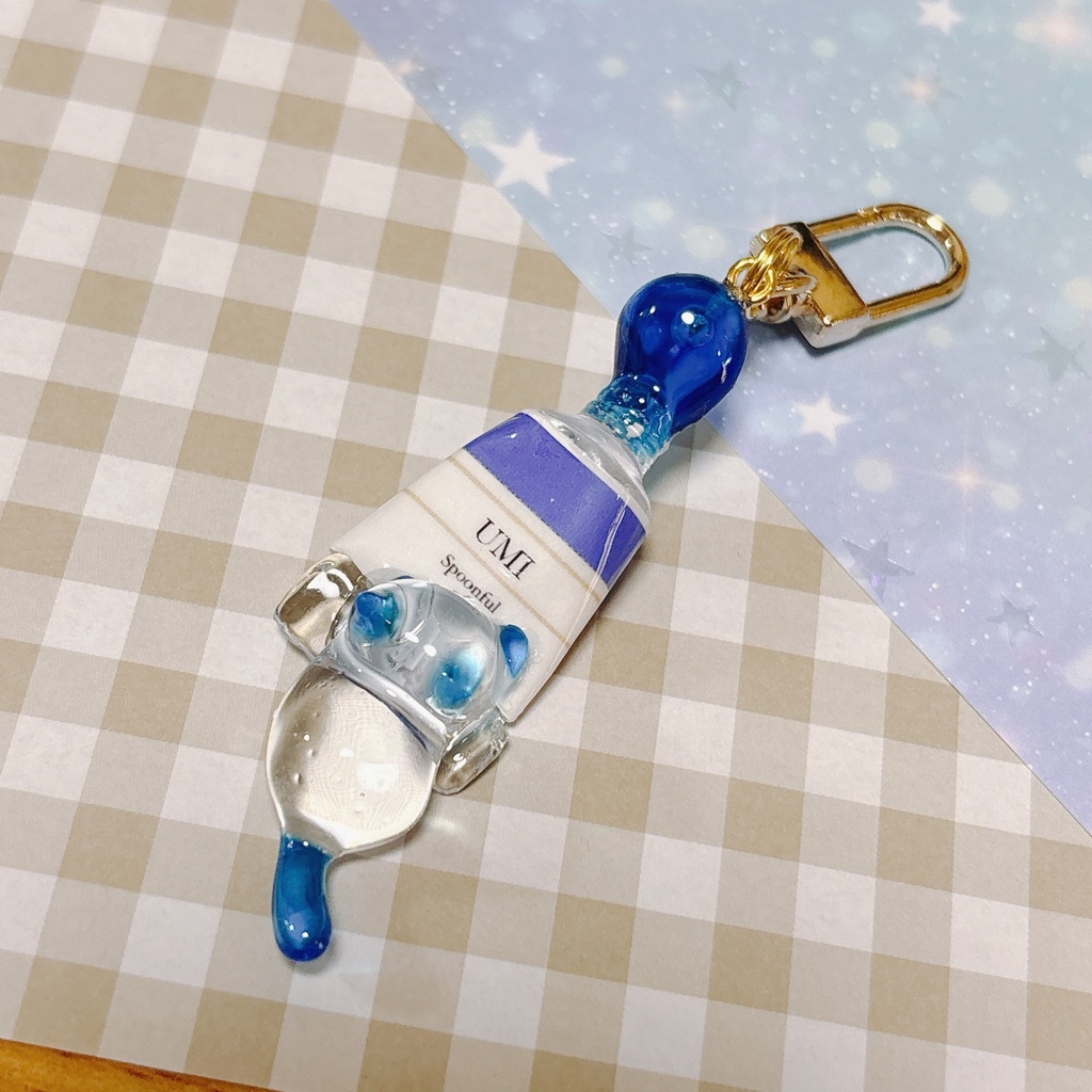 いたずらにゃんこのキーホルダー【青色💙：うみ】