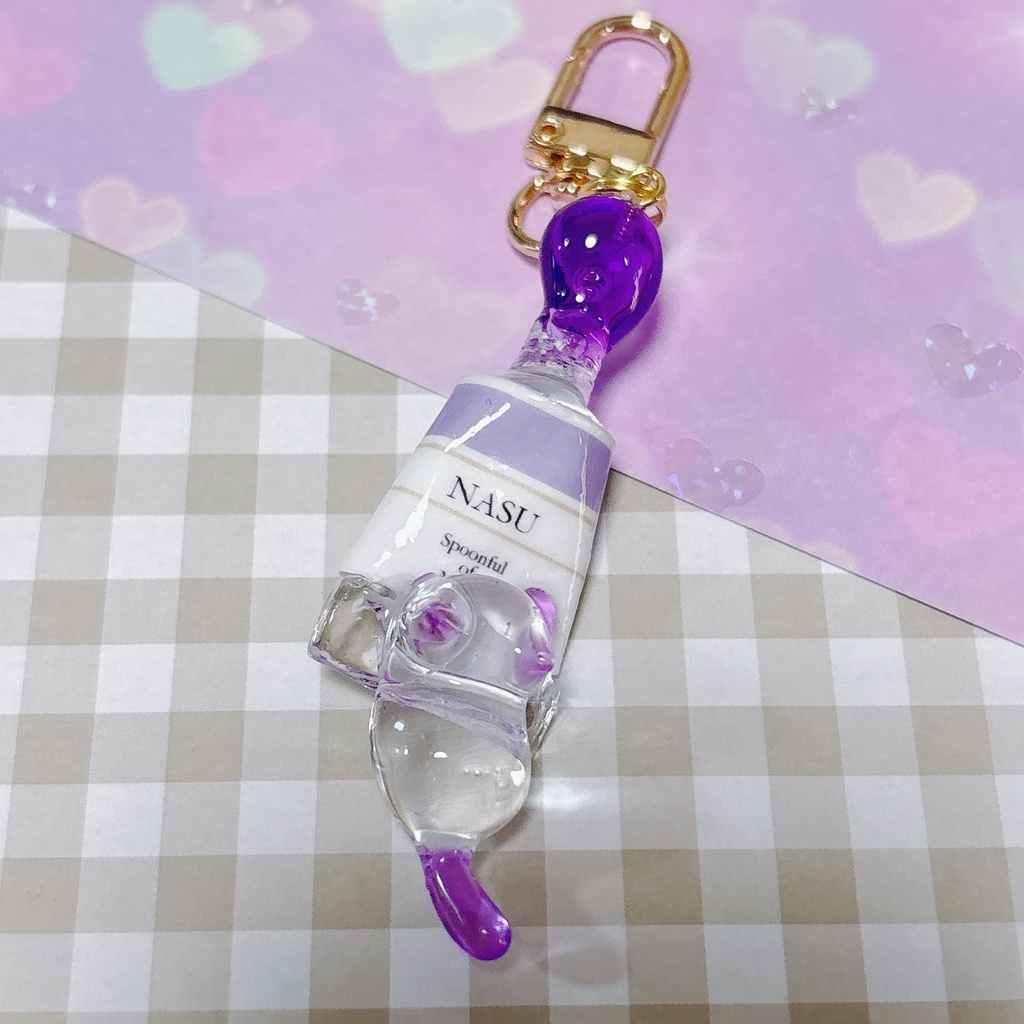 いたずらにゃんこのキーホルダー【紫💜：なす】