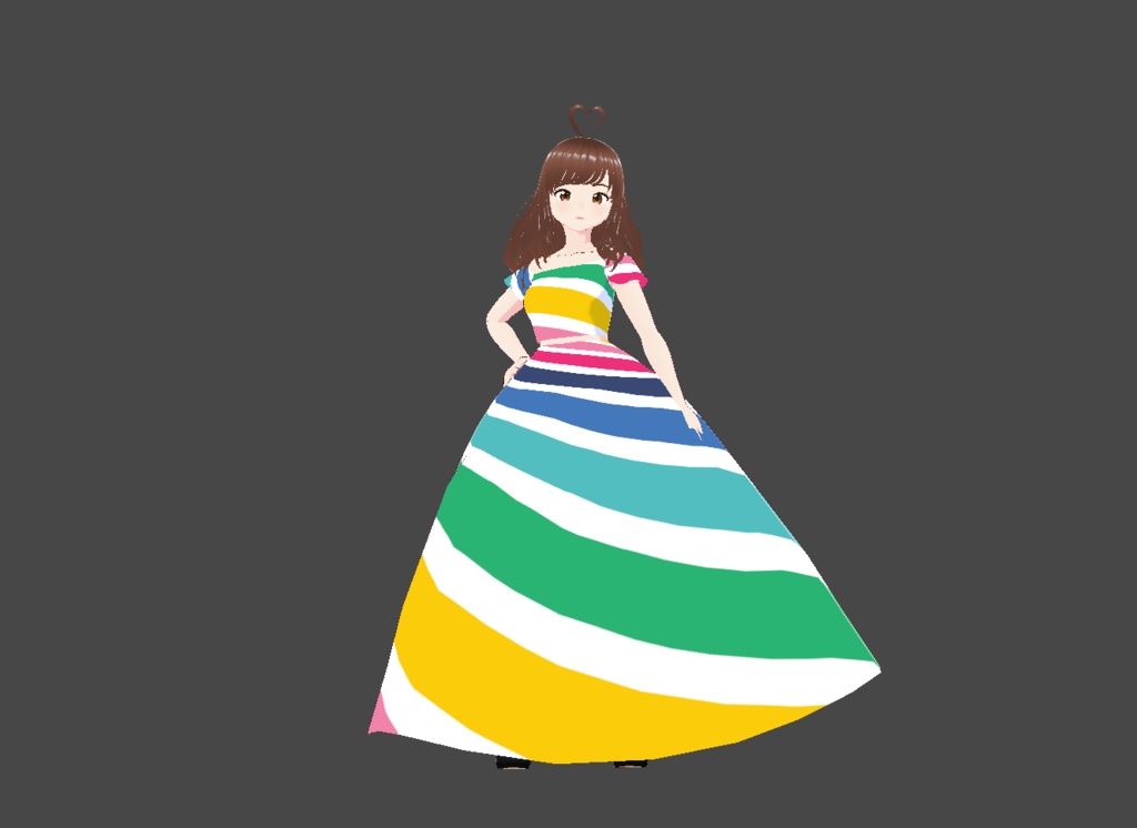 Rainbow Swirl Two-piece Ballgown