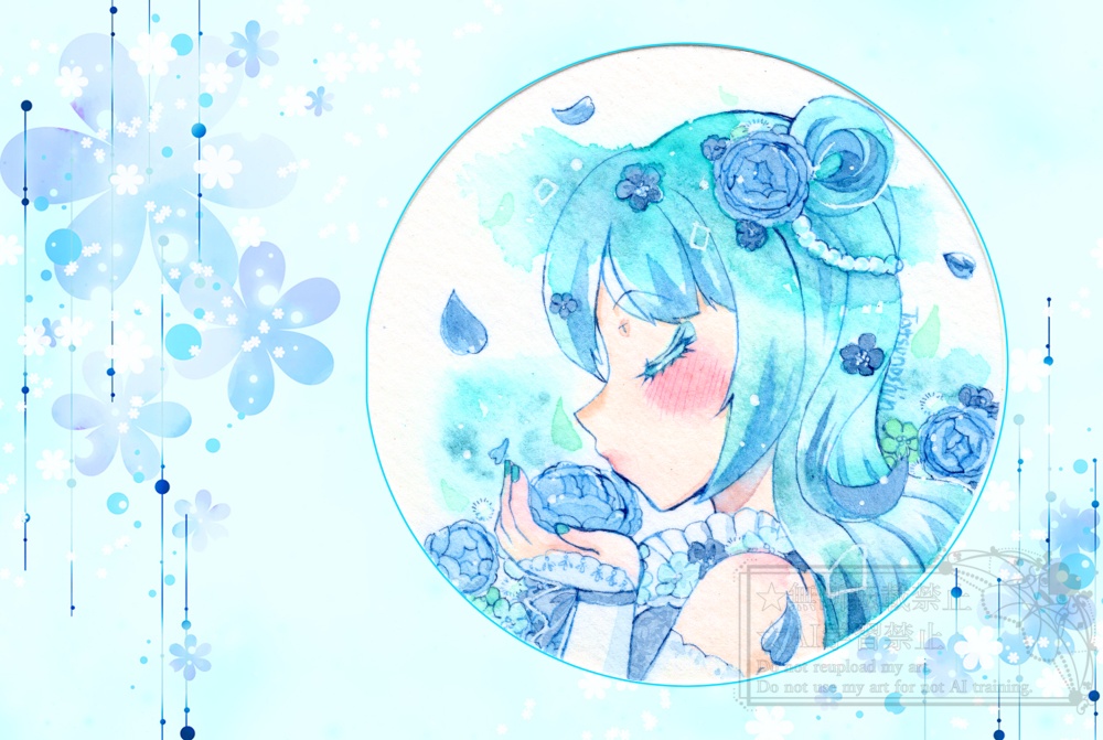 【透明水彩原画】エアセルフコミティア原画