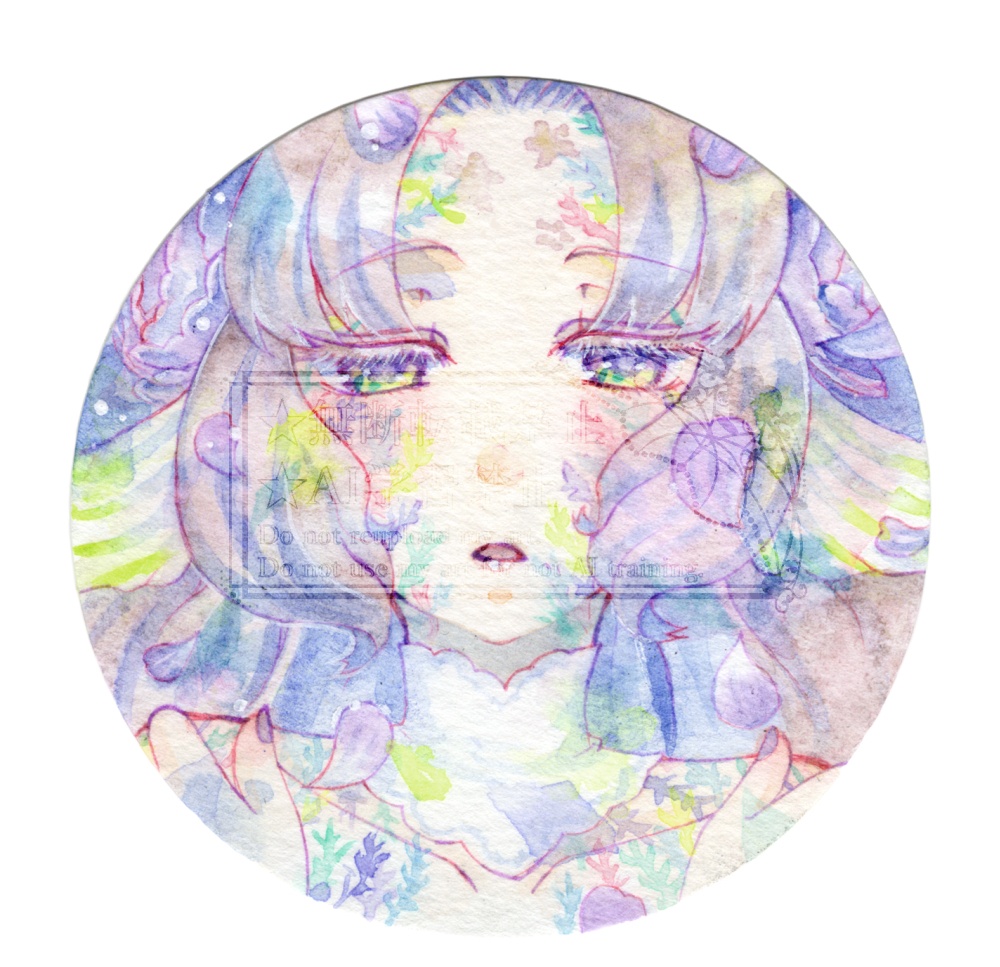 フレームレス透明水彩原画