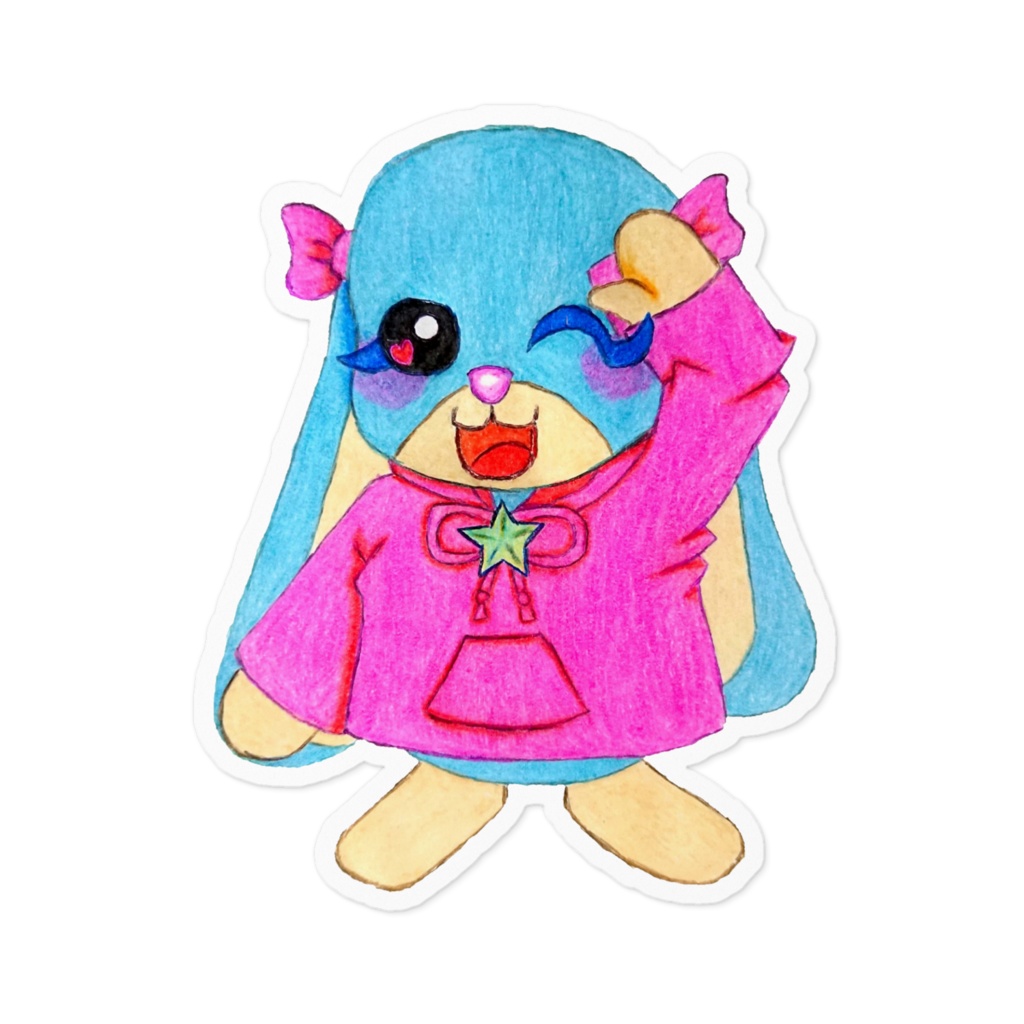 うさんちゃんステッカー うさぎは水色 Booth