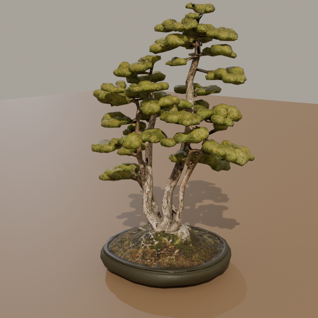 盆栽 五葉松 叢雲|VRChat向け和風3D置物・インテリア【ワールド装飾】