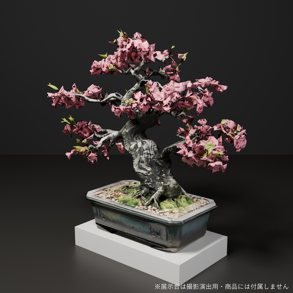 盆栽 桜 花雲|VRChat向け和風3D置物・満開の八重桜【ワールド装飾】