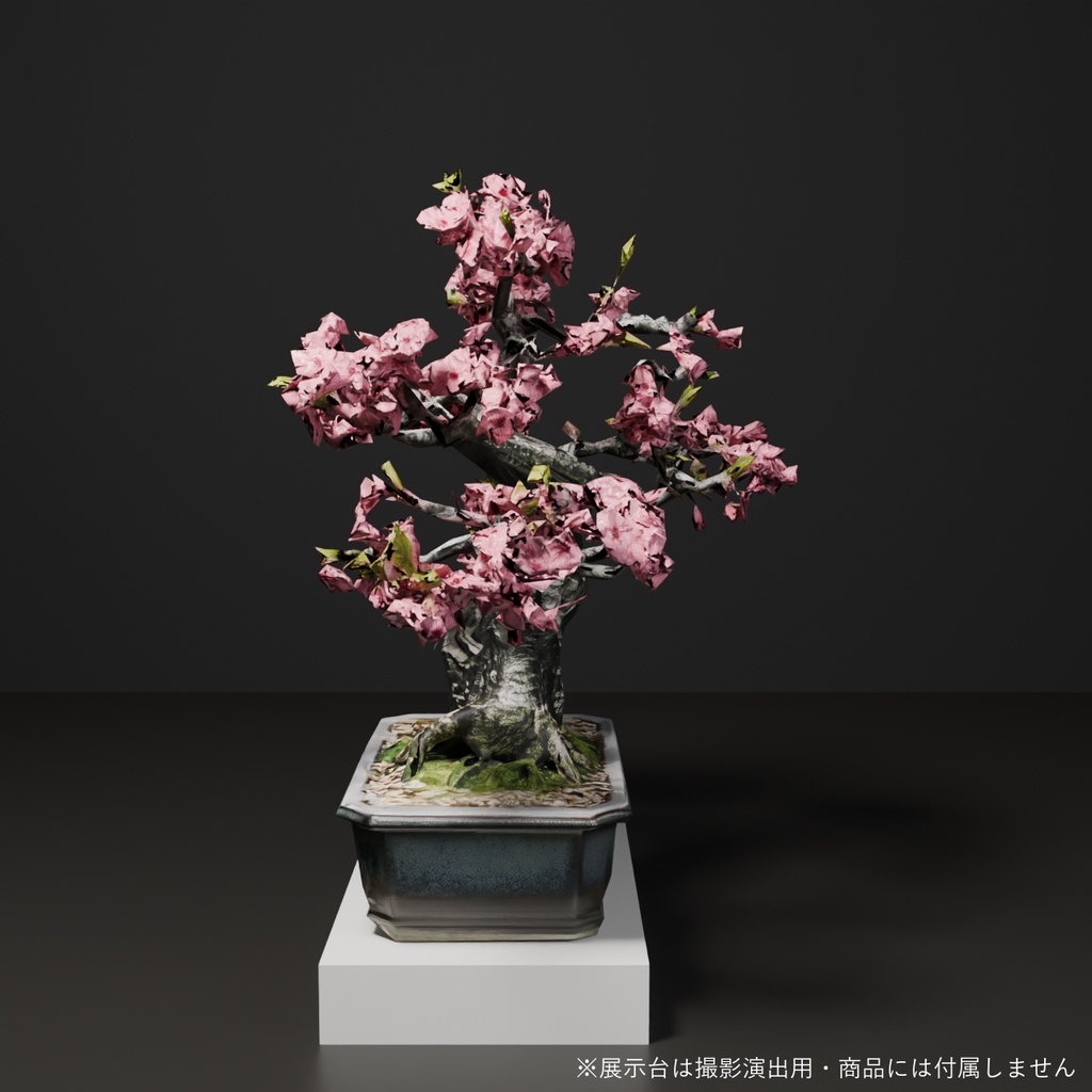 盆栽 桜 花雲|VRChat向け和風3D置物・満開の八重桜【ワールド装飾】