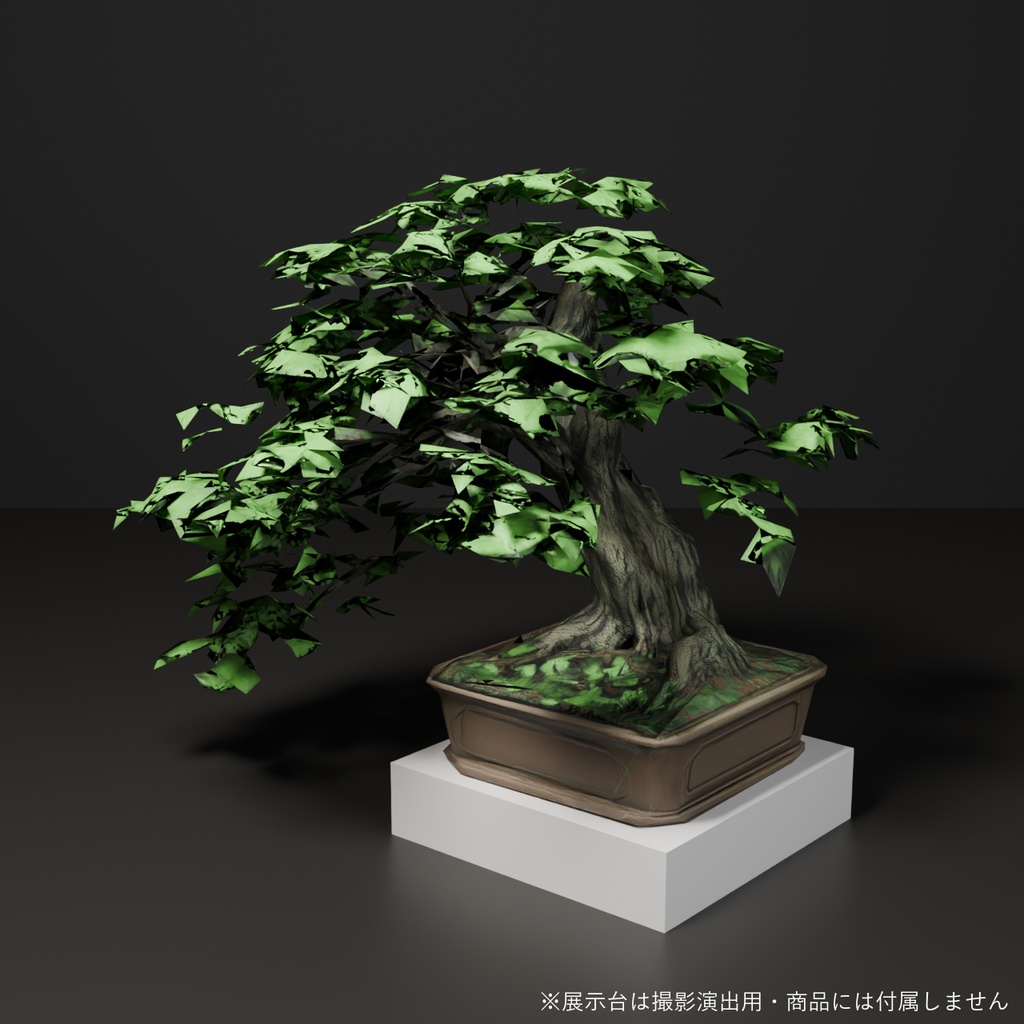 盆栽 モミジ 碧雲|VRChat向け和風3D置物・青もみじ/新緑【ワールド装飾】