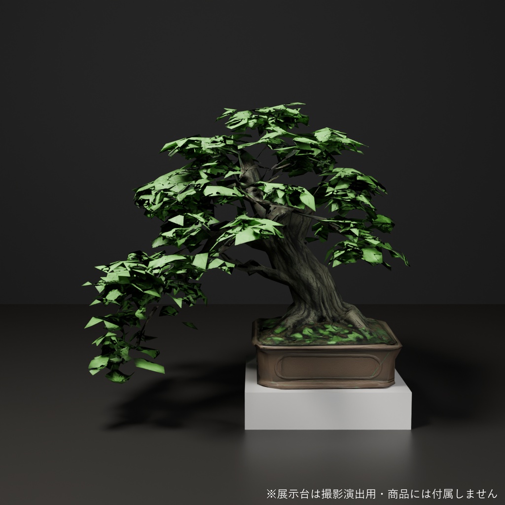 盆栽 モミジ 碧雲|VRChat向け和風3D置物・青もみじ/新緑【ワールド装飾】