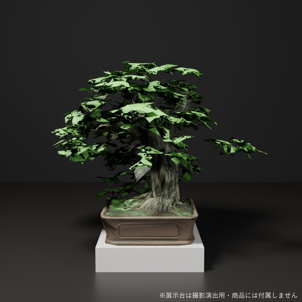 盆栽 モミジ 碧雲|VRChat向け和風3D置物・青もみじ/新緑【ワールド装飾】