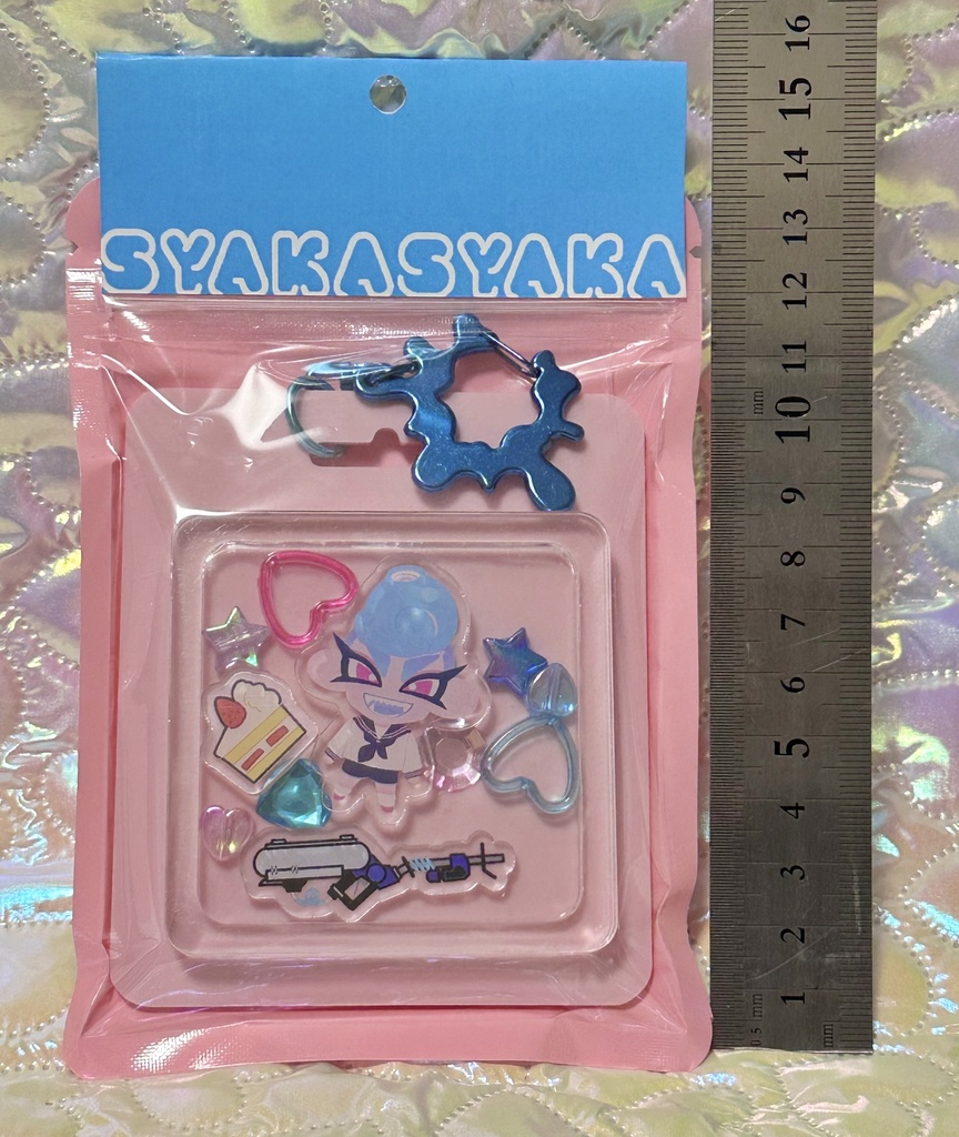 シャカシャカアクリルキーホルダー(ブルー)