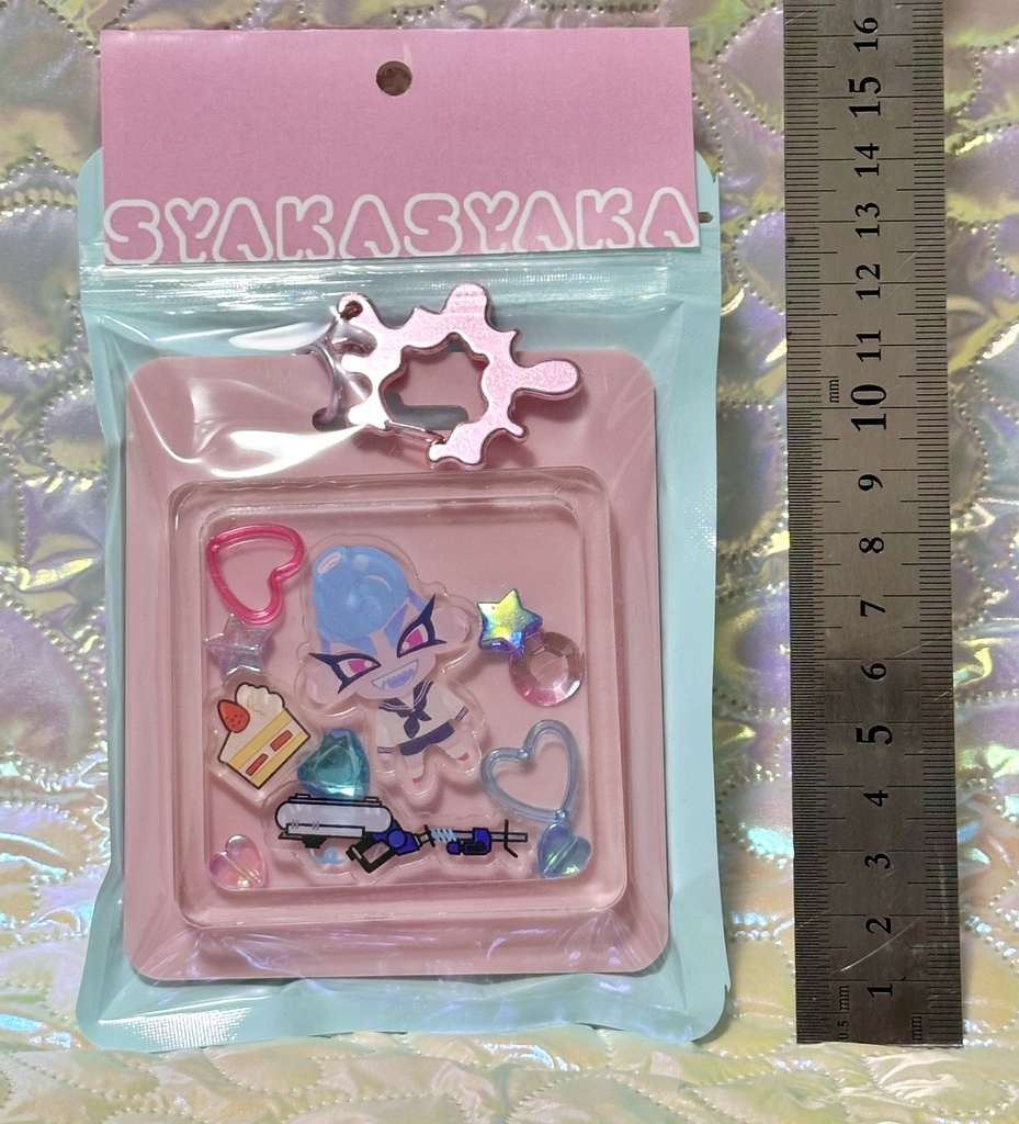 シャカシャカアクリルキーホルダー(ピンク)