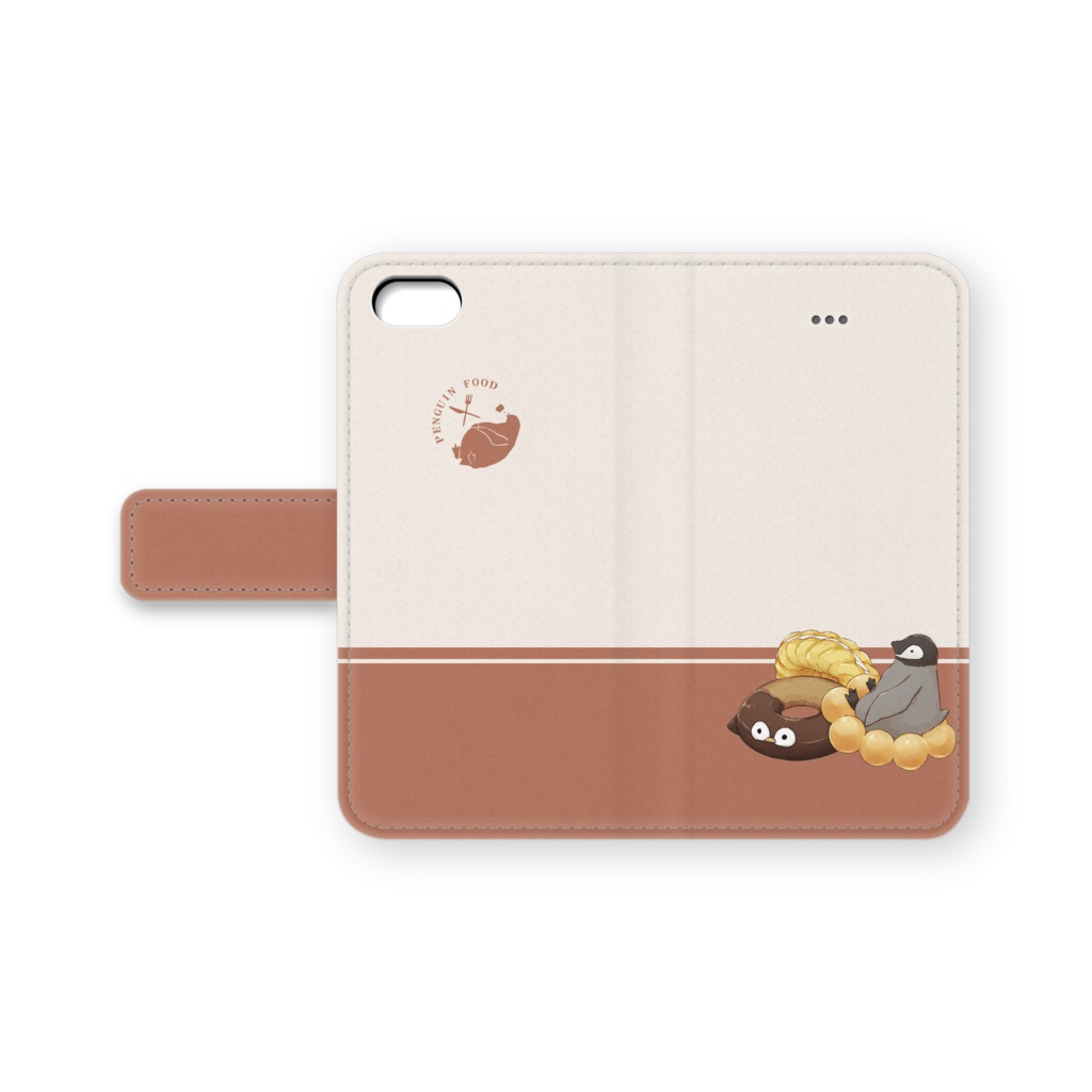 PENGUIN FOOD「ドーナツ」  iphone 手帳型ケース