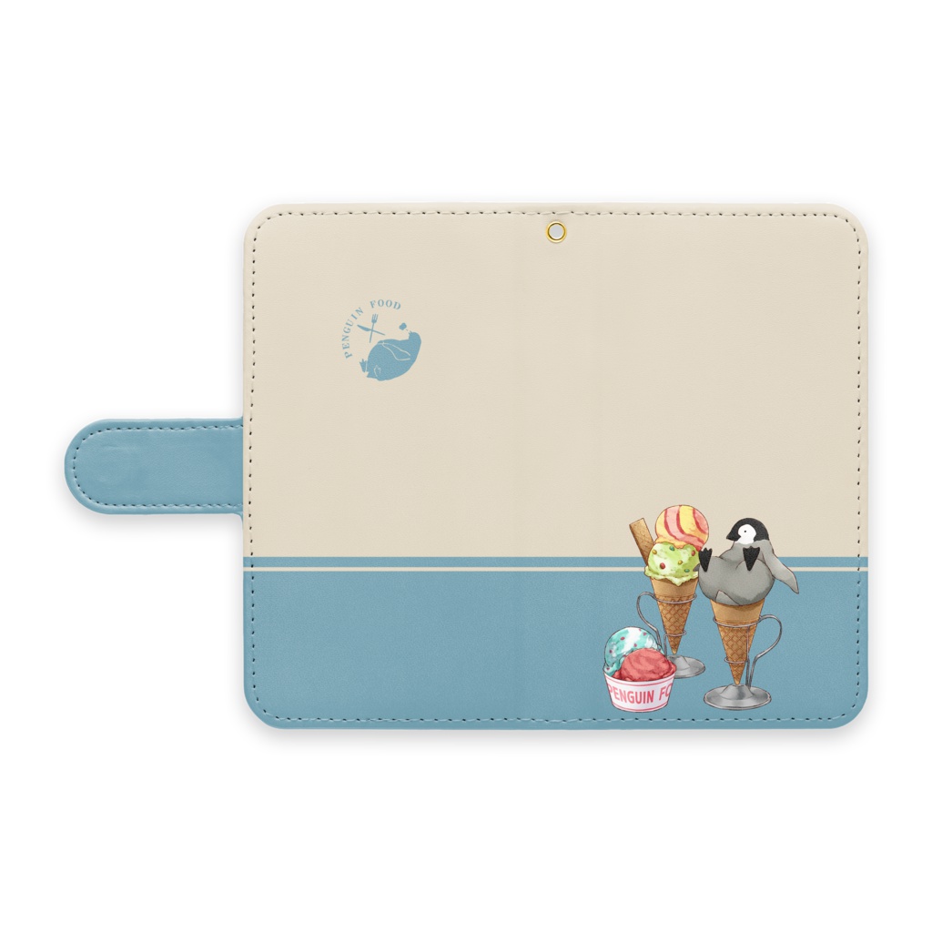 PENGUIN FOOD「アイスクリーム」 Android 手帳型ケース