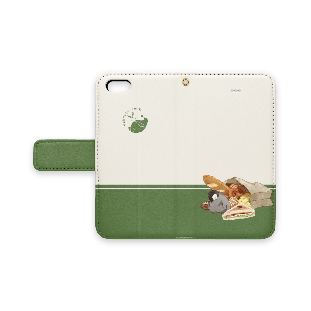 PENGUIN FOOD「ベーカリー」 iphone 手帳型ケース