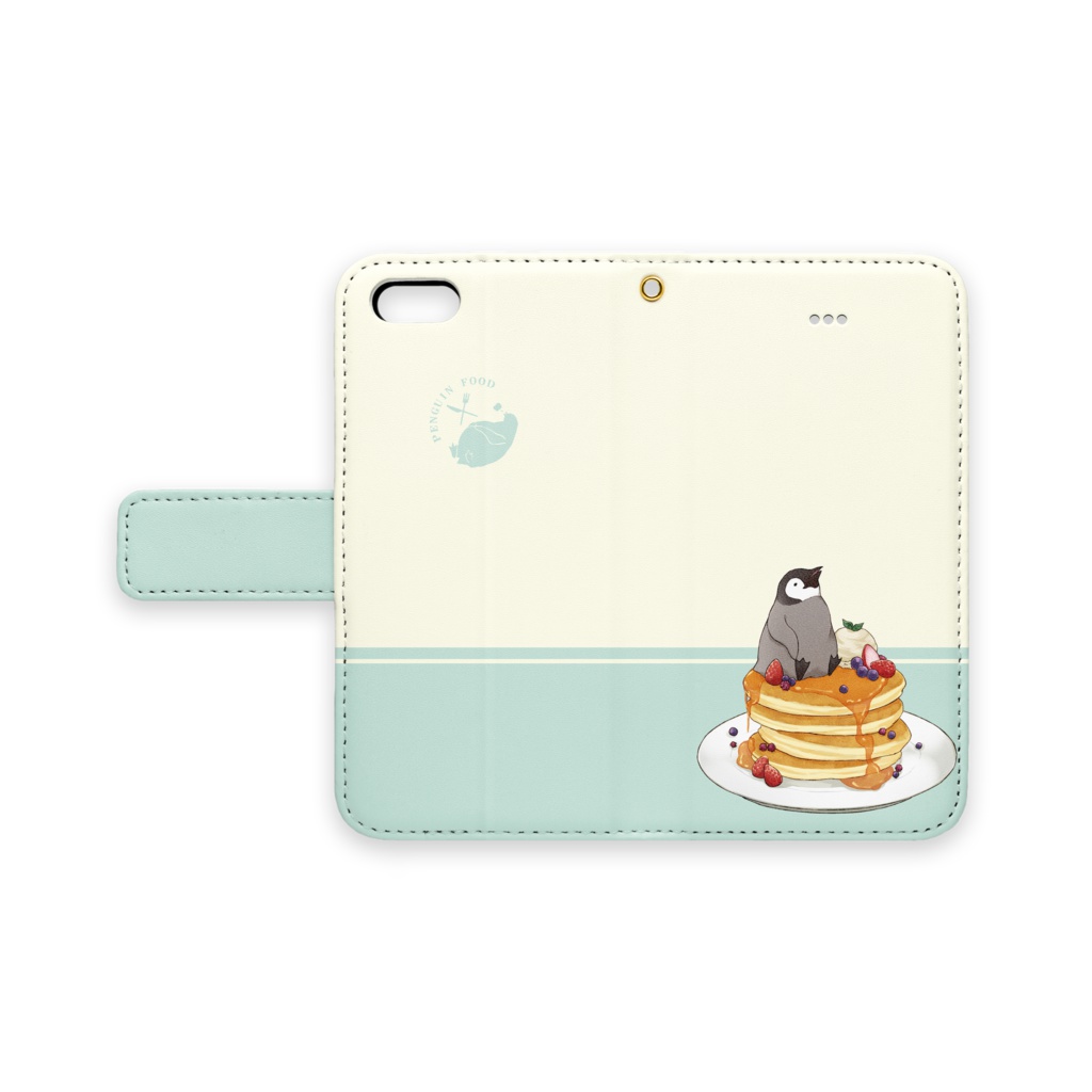 PENGUIN FOOD「パンケーキ」 iphone 手帳型ケース