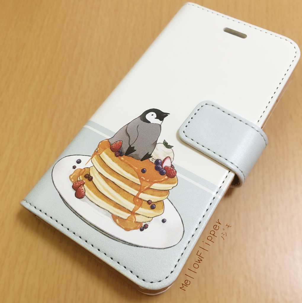 PENGUIN FOOD「パンケーキ」  iphone 手帳型ケース