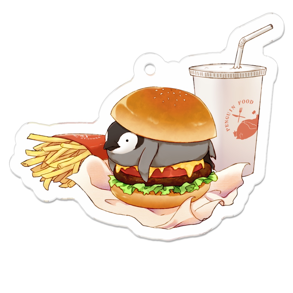 PENGUIN FOOD「ハンバーガー」 アクリルキーホルダー
