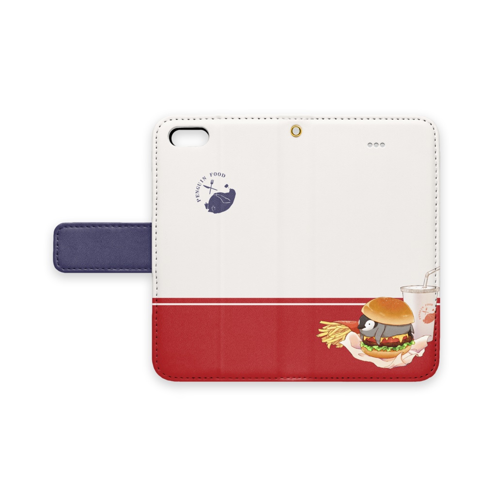 PENGUIN FOOD「ハンバーガー」 iphone 手帳型ケース